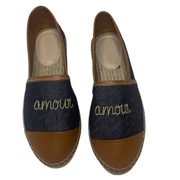 Cinq a Sept Jenna Denim Espadrille Flats European Size 39 / US 8.5 NWOT - Picture 6 of 10
